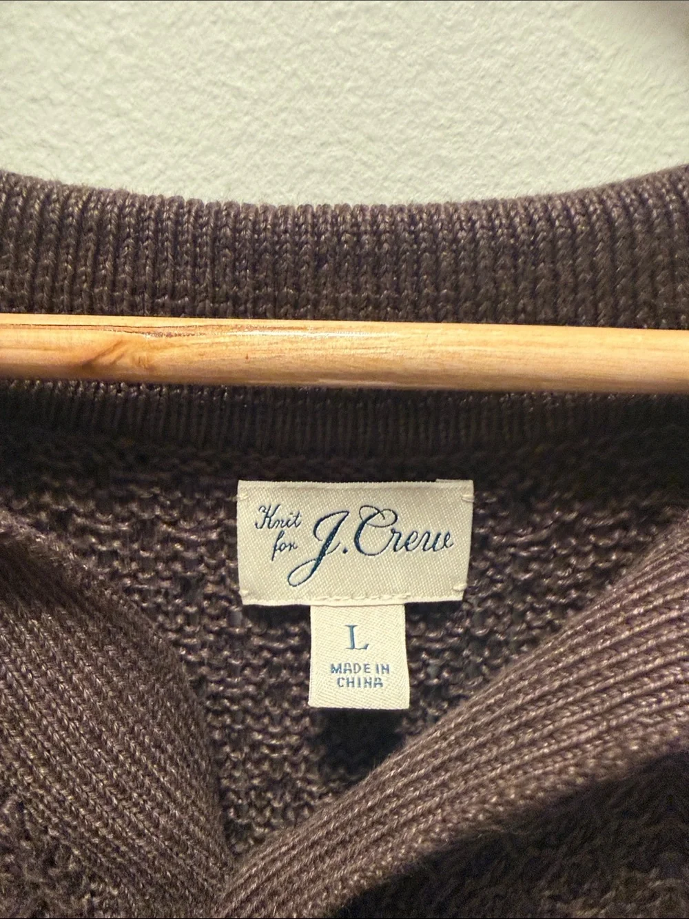 J.Crew Men’s Brown Textured 100% Linen Knit Polo Sweater